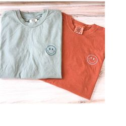 smiley face comfort colors tee, smile shirt, happy