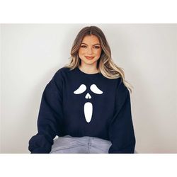 ghost face sweatshirt, halloween sweatshirt, ghost face, ghostface sweatshirt, horror sweatshirt, scream sweatshirt, gho