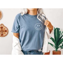 smiley face comfort colors shirt, happy t-shirt, smiley minimal shirt, retro smiley face shirt, smiley tee, happy face s