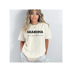 personalized grandma shirt comfort colors, nana shirt, personalized grandma gift christmas gift customized mother's day