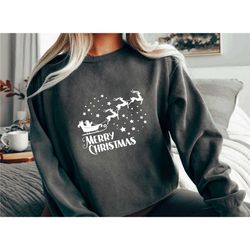 comfort colors merry christmas shirt,merry & bright shirt,retro holiday shirt,cute christmas gift,women christmas sweats