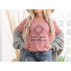 first trip around the sun shirt - retro one year old birthday shirt - first birthday toddler tee- family birthday shirts