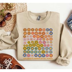 celebrate minds of all kinds sweatshirt, neurodiversity shirt, autism awareness shirt, adhd shirt, autism acceptance gif