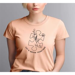 autism shirt,let's grow together shirt,autism awareness shirt,autism tee,floral heart shirt,autism mom tee,autistic shir