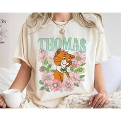 thomas o'malley floral retro shirt, the aristocats t-shirt, disney aristocat shirt, disney cat tee gift ideas for men wo