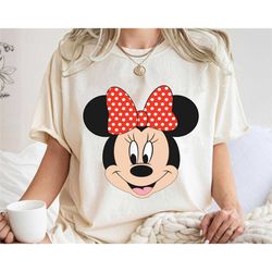 minnie mouse polka dot bow shirt, mickey and friends t-shirt, magic kingdom, disney family vacation, disneyland trip