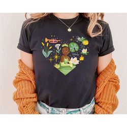 princess tiana shirt, nature heart t-shirt, the princess and the frog tee, disney family vacation, disneyland trip