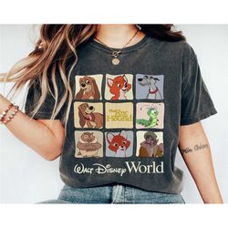 retro walt disney world the fox and the hound vintage shirt, disney characters shirt, family matching tee gift ideas for