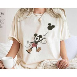 vintage mickey ears balloon shirt, mickey & friends t-shirt, magic kingdom, disney family vacation, disneyland trip