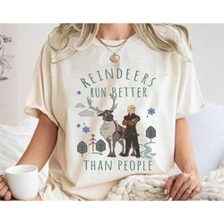 reindeers run better than people funny shirt, kristoff and sven t-shirt, frozen tee, disney family vacation, disneyland