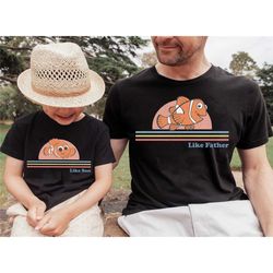 marlin and nemo shirt, finding nemo vintage shirt, like father like son shirt, father and son matching shirts, dad and m