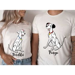 custom pongo and perdita shirts, 101 dalmatians t-shirts, disney couple tees, couple matching shirts