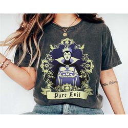 evil queen pure evil portrait shirt, disney villains t-shirt, snow white princess shirt, family matching tee gift ideas
