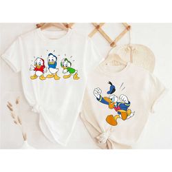 custom donald duck and huey, dewey, louie shirts, funny uncle and me matching t-shirts, disney matching tees
