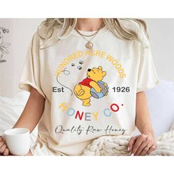 retro winnie the pooh est 1926 shirt, hundred acre woods honey co t-shirt, pooh & co, disney family vacation, disneyland