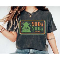 yoda yoga studio logo funny shirt, star wars t-shirt, disney family vacation, disneyland trip