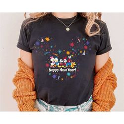 mickey mouse & pals happy new year shirt, mickey head t-shirt, happy new year, family trip vacation, disneyland trip