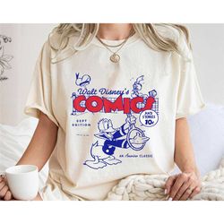 donald duck shirt, retro comic cover hat t-shirt, disney family vacation, disneyland trip