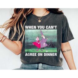 the sword and the stone shirt, when you can't agree on dinner t-shirt, merlin and madam mim tee, disney family vacation,
