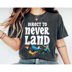 peter pan shirt, direct to neverland t-shirt, disney family vacation, disneyland trip