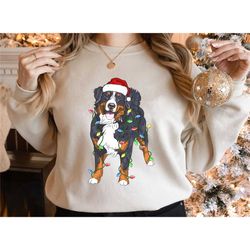 bernese mountain xmas lighting shirt, christmas dog shirt, dog mom t-shirt, dog mama tee, pet lovers, dog lovers gift