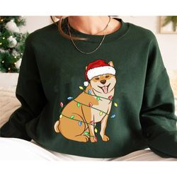 shiba inu dog xmas lighting shirt, christmas dog shirt, dog mom t-shirt, dog mama tee, pet lovers, dog lovers gift