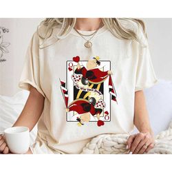 queen of hearts playing card shirt, alice in wonderland t-shirt, disney villains tee, family vacation, magic kingdom, di