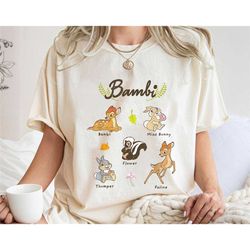 bambi characters shirt, bambi, faline, ronno, flower, miss bunny t-shirt, animal kingdom, disney family vacation, disney