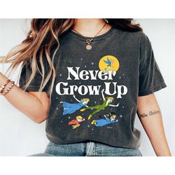 peter pan shirt, never grow up t-shirt, neverland tee, disney family vacation, disneyland trip