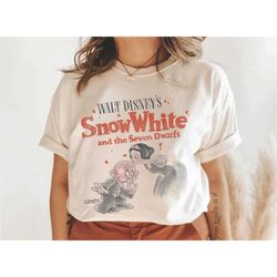 snow white & dopey distressed portrait shirt, disney princes t-shirt, the seven dwarfs shirt, family matching tee gift f