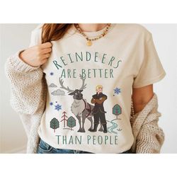 reindeers are better than people shirt, kristoff and sven t-shirt, frozen shirt, disney vacation gift ideas for men wome