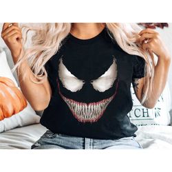 halloween venom big face grin costume shirt, marvel t-shirt, halloween costume tee, disney family vacation, disneyland t