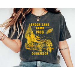 endor lake '83 camp counselor shirt, wicket ewoks shirt, forest summer camp t-shirt, star wars tee, family vacation, dis
