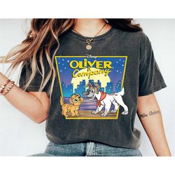 oliver and dodger city lights logo shirt, oliver & company t-shirt, disney dogs tee, family vacation, disneyland trip gi