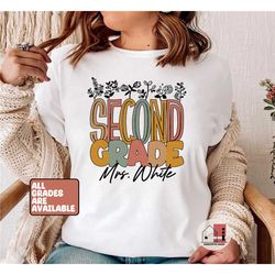 wildflowers teacher name shirt, custom teacher shirts, personalized for teachers team shirts, cute team elementary shirt