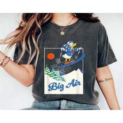 donald duck winter sports skiing retro shirt, ski big air t-shirt, mickey and friends tee, disney family vacation, disne