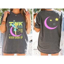 tinker bell shirt, peter pan t-shirt, never grow up tee, magic kingdom, disney family vacation, disneyland trip
