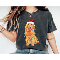golden retriever dog xmas lighting shirt, christmas dog shirt, dog mom t-shirt, dog mama tee, pet lovers, dog lovers gif