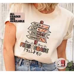 customized first grade teacher shirt, first grade teacher shirt, teacher team shirt, back to school team shirts, first d