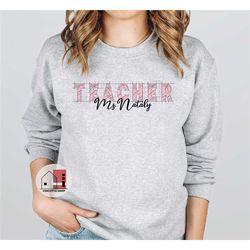 personalized teacher sweater, customized teacher sweatshirt, teacher gift, teacher team shirts, gift for teachers, custo