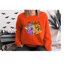 sorta sweet sorta spooky sweatshirt, halloween sweatshirt, flower