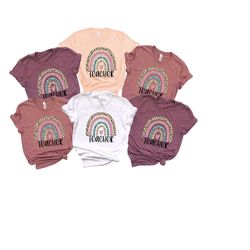 rainbow teacher life shirt, leopard teacher life shirt,teacher