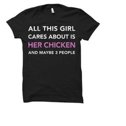 women's chicken girl shirt. gift for farmer. chicken