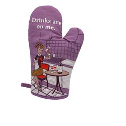 drinks are on me oven mitt, housewarming gift,