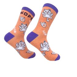 nope cat, cat flipping the bird socks, womens