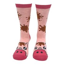 pig socks, womens farm animal socks, cute womens
