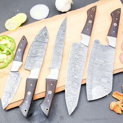 handmade damascus steel chef knife set kitchen home professional knife set