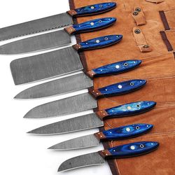 professional kitchen knives custom made damascus steel 8 pcs of professional utility cooking chef kitchen