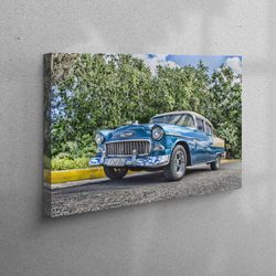 3D Wall Art, 3D Canvas, Wall Art Canvas, Old Car Photo Print, Retro Car Art Canvas, Car Lover Gift Art, Old Car Canvas D