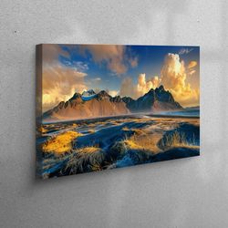 3d wall art, canvas home decor, wall art, view canvas poster, beautiful cloudy canvas decor, mountain landscape art,